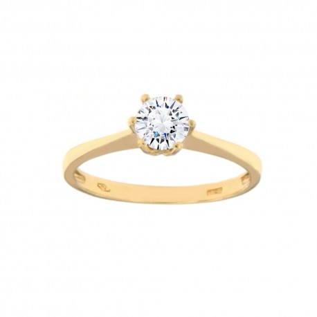 Women Yellow Gold 18k Solitaire Ring