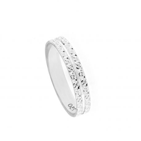 Anel Veretta em ouro branco 18K