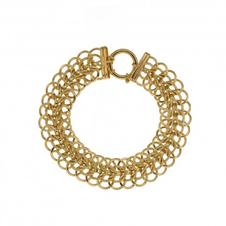 Yellow gold 18 K 7500/1000 shiny and diamond-cut woman bracelet