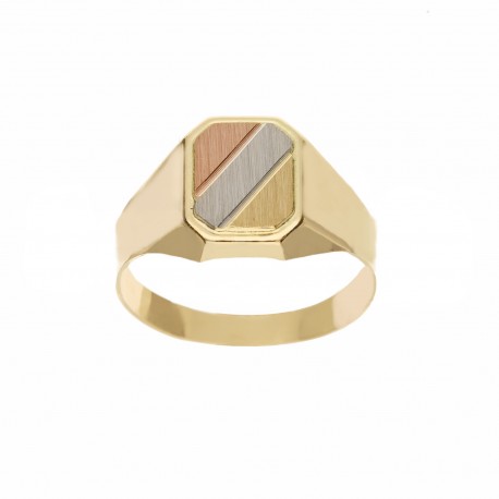 Пинки пръстен от 18K жълто, бяло и розово злато
