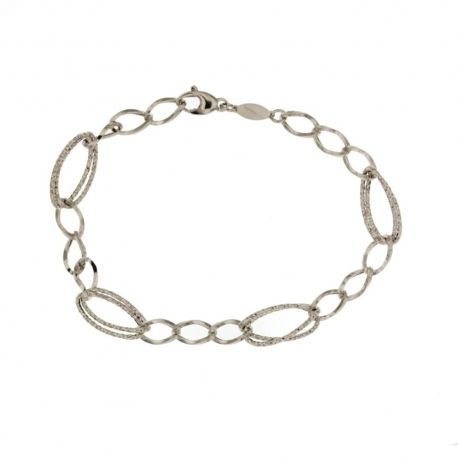 18 Kt 7500/1000 gullarmbånd med hul kjede, polert og diamantfinish
