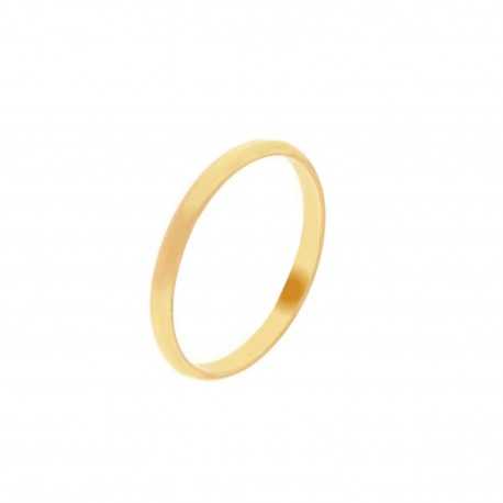 Inel cu bandă îngustă din aur galben de 18K