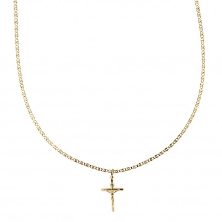 Men 18k Yellow Gold with Cross Necklace