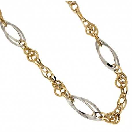 Zlatna ogrlica od 18 Kt 750/1000 s izmjeničnim lančićem s okruglim i ovalnim karikama