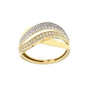 18K Gold Band Ring with...