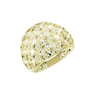 Domed Openwork Ring in 18K...