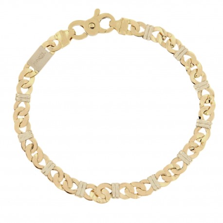 Bracelet en or jaune et blanc 18 carats pour homme