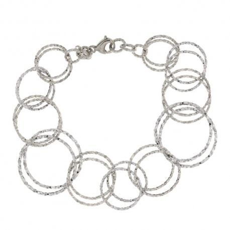 Гривна от бяло злато 18 Kt 7500/1000 с куха верижка с изковано покритие