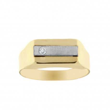 Men's Ring in 18K Yellow and White Gold