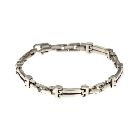 18 kt 750/1000 kultainen rannekoru täydellä ketjulla ja kiillotetuilla levyillä miehille