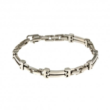 Gold 18k 750/1000 alternating chain man bracelet