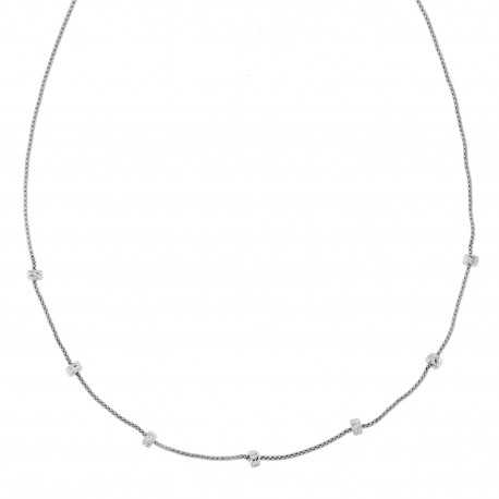 18K White Gold Necklace with Discs for Women