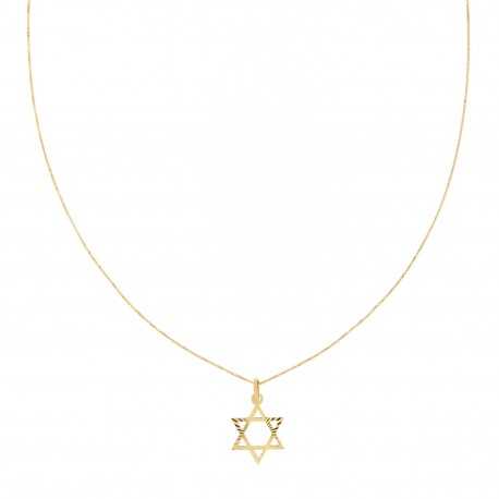 18K Yellow Gold Necklace with Star of David