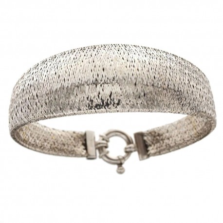 White gold 18 Kt 7500/1000 woven cable type woman bangle