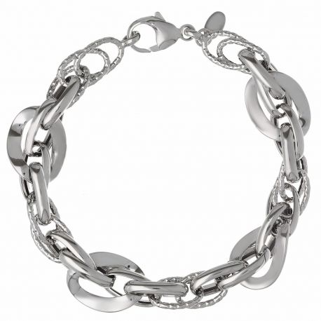Bracciale in Oro Bianco 18k a Catena