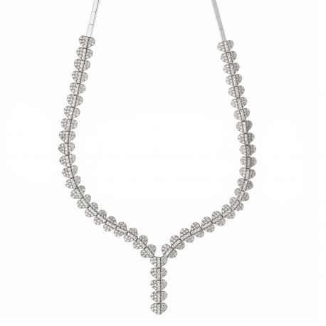 Colar em ouro branco 18k com zircônias brancas