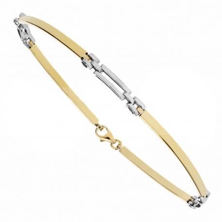 Bracciale in Oro Giallo e Bianco 18k da Uomo