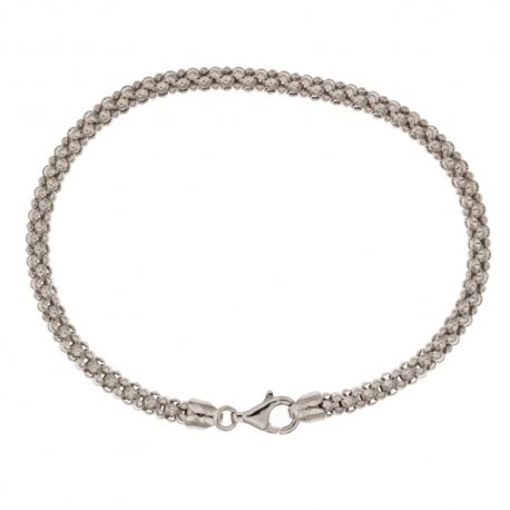 18 Kt 750/1000 auksinė apyrankė, kukurūzų spragėsių modelis, blizgi apdaila moterims