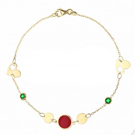 Pulsera Rabat de oro amarillo de 18k con Zirconia verde