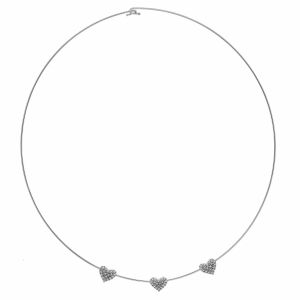 Stijve choker met harten in...