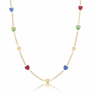 18k gul guld choker med...