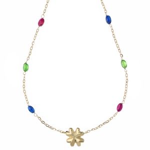 18k gult guld med färgade...