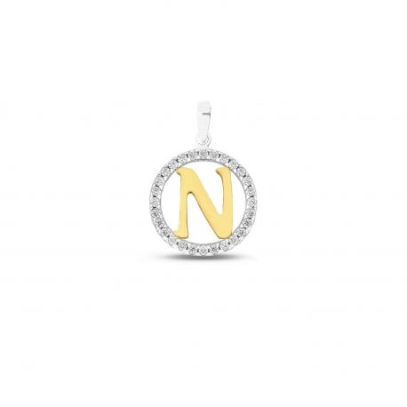 Letter N-hanger in 18K goud