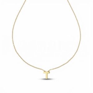 Collier avec lettre T en or...