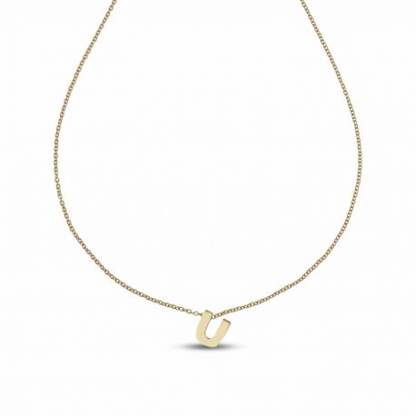Colar com letra U em ouro amarelo 18k