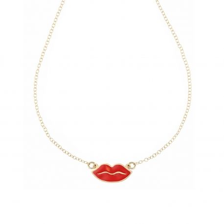 Kiss nyaklánc a sárga aranyban 18 karát Lip Lips