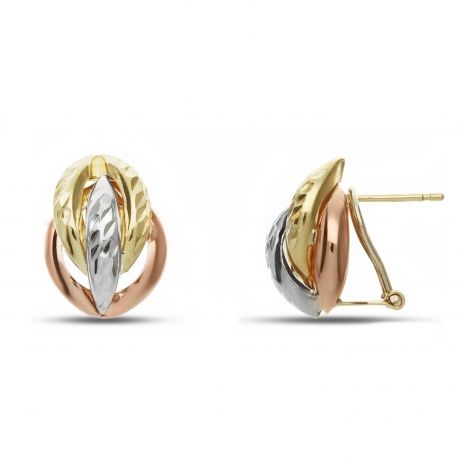 Lobo earrings in Yellow Gold, Pink and White 18k
