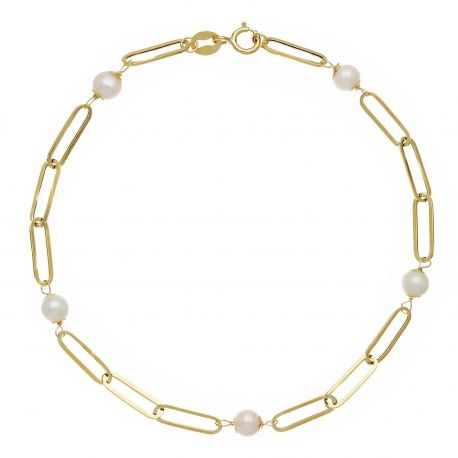 Bracelet de perles femmes en or jaune 18k