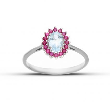 Kate Ring 18k White Gold Blue Stone és Ross