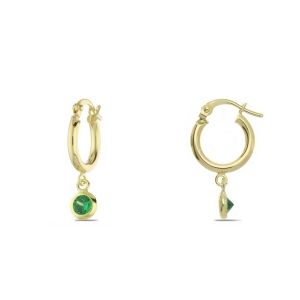 Round Earrings with Green...