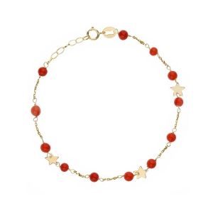 Pulseira com Coral e 18k...
