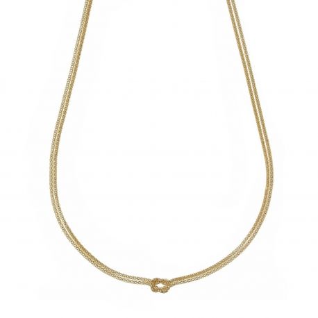 Koreanische Gliederkette mit Knoten aus 18 Karat Gelbgold