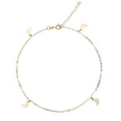 Or jaune 18k anklet avec pendentifs