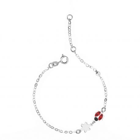Bracciale in Oro Bianco 18k con Coccinella