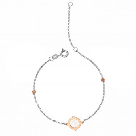Armbånd i kvitt og rosa gull 18k