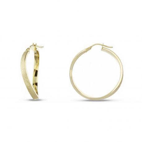 Boucles d'oreilles ondulées en or jaune 18 carats