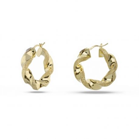 Torchon Hoop საყურეები 18K ყვითელი ოქროთი