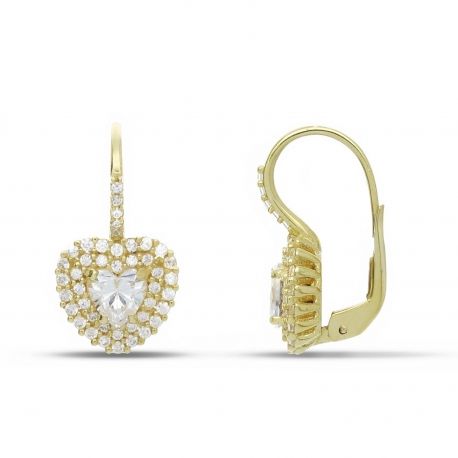 # Cerceii cu inimi # # Pendentive în aur galben 18k #