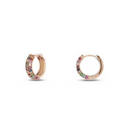 Orecchini In Oro Rosa 18k con Zirconi Colorati