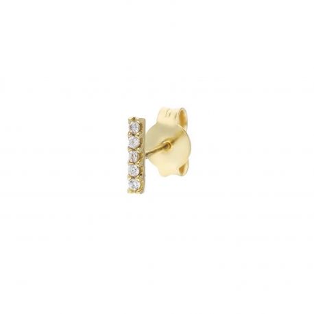 Mono Boucle d'oreille en or jaune 18k Lettre I