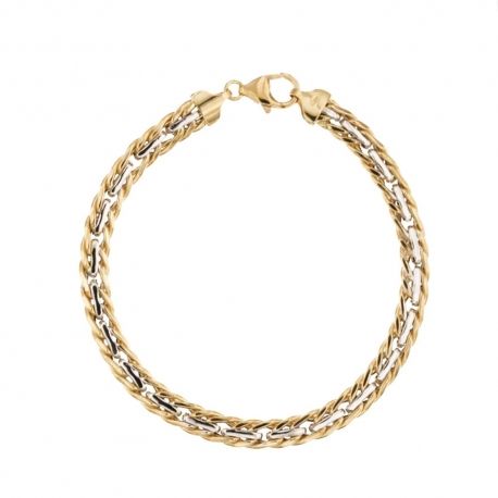 White and yellow gold 18k 750/1000 cobra type woman bracelet
