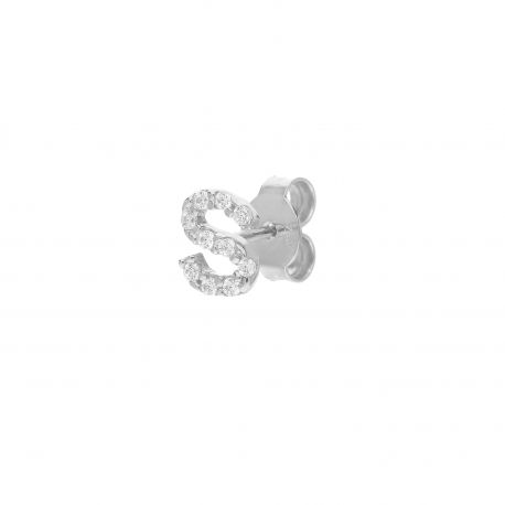 Monkey Earwig i kvitt gull 18k bokstav S