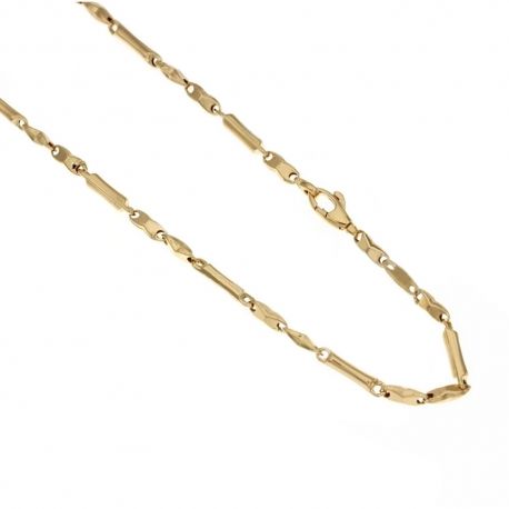 Ketting van 18 kt 750/1000 geelgoud met afwisselende schakels