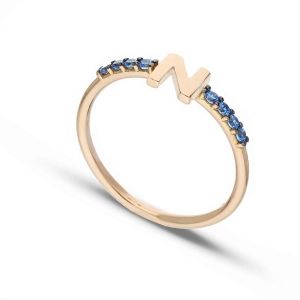 18 karat rosa guldring med...