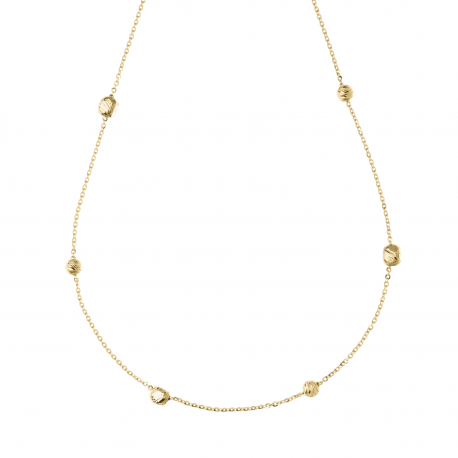 Girocollo con Sfere e Cubetti in Oro Giallo 18k