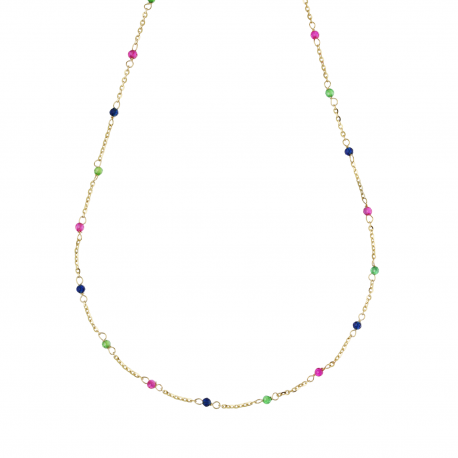 18k kollane kuldne värviliste kividega choker